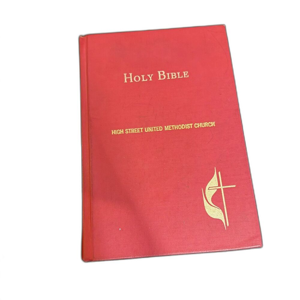 Vintage Holy Bible RSV 1971 Red Hardcover High Street United Methodist Church